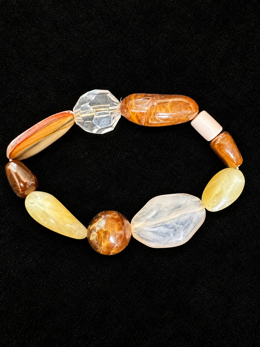 ⚜️ Mixed Stone Stretch Bracelet | Chunky Beaded | Warm Earth Tones 💗